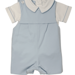 Boy's Knit Jon Jon Set w/ Shirt - Lt. Blue Boys Bubbles + Rompers Petit Bebe