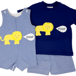 Boy's Lion Shortall - Navy Boys Bubbles + Rompers Funtasia Too