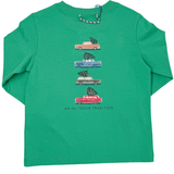 Boys L/S Cotton T-Shirt - Green Spruce Boys Shirts + Polos Prodoh