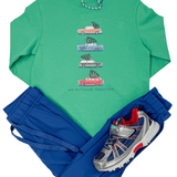 Boys L/S Cotton T-Shirt - Green Spruce Boys Shirts + Polos Prodoh