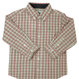 Boys L/S Dress Shirt - Red/Green/Brown Plaid Boys Shirts + Polos Southbound