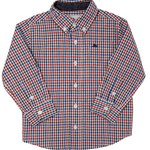 Boys L/S Dress Shirt - Red/Navy Plaid Boys Shirts + Polos Southbound