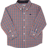 Boys L/S Dress Shirt - Red/Navy Plaid Boys Shirts + Polos Southbound