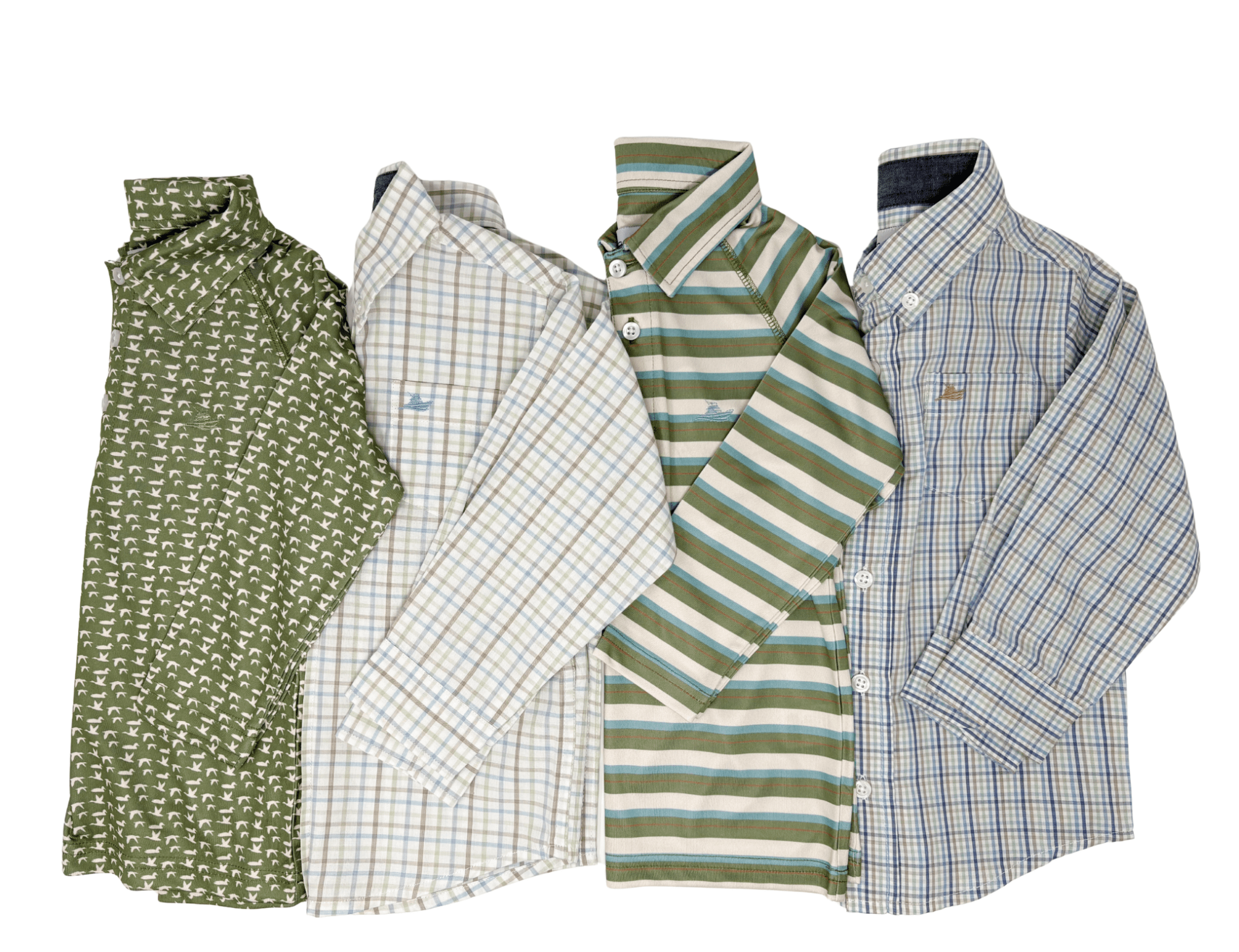 Boys L/S Polo - Cedar/Green/Pineapple Boys Shirts + Polos Southbound