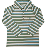 Boys L/S Polo - Cedar/Green/Pineapple Boys Shirts + Polos Southbound