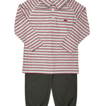 Boys L/S Polo - Oatmeal/Garnet/Rock Boys Shirts + Polos Southbound