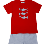 Boys Patriotic Sharks Short Set Boys Sets Three Sisters