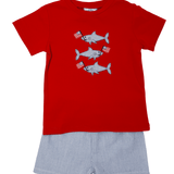 Boys Patriotic Sharks Short Set Boys Sets Three Sisters