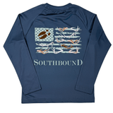 Boys Performance Tee - Flag Antlers Boys Tees Southbound