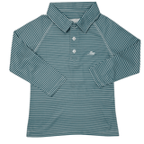 Boy's Polo LS - Blue Haze Stripe Boys Shirts + Polos Southbound