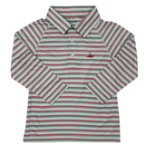 Boy's Polo LS - Mineral Red/Dew Green Boys Shirts + Polos Southbound