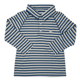 Boy's Polo LS - Navy/Fog/Green Boys Shirts + Polos Southbound