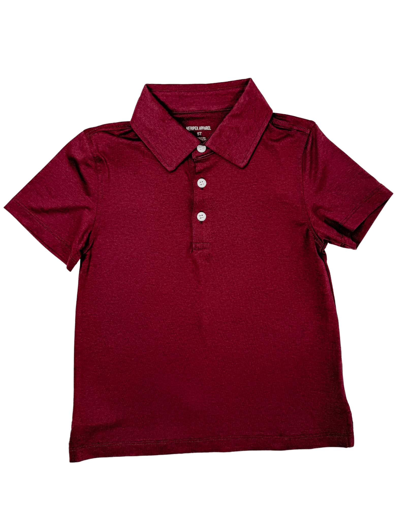 Boys Polo - Maroon Heather Boys Shirts + Polos Meripex