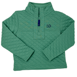 Boys Quilted Zip Pullover - Frosty Spruce Boys Sweaters + Sweatshirts Prodoh
