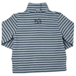Boys Sporty Snap Pullover - Ashley Blue Dark Denim Stripe Boys Sweaters + Sweatshirts Prodoh