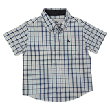 Boys S/S Dress Shirt - Navy/Purple Plaid Boys Shorts Southbound