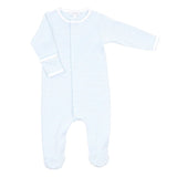 Boys Striped Footie - Lt. Blue - Sugar Babies Children's Boutique/Meg's Shoppe