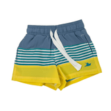 Boys Swim Trunks - Blue Color Block Kids Swim Southbound