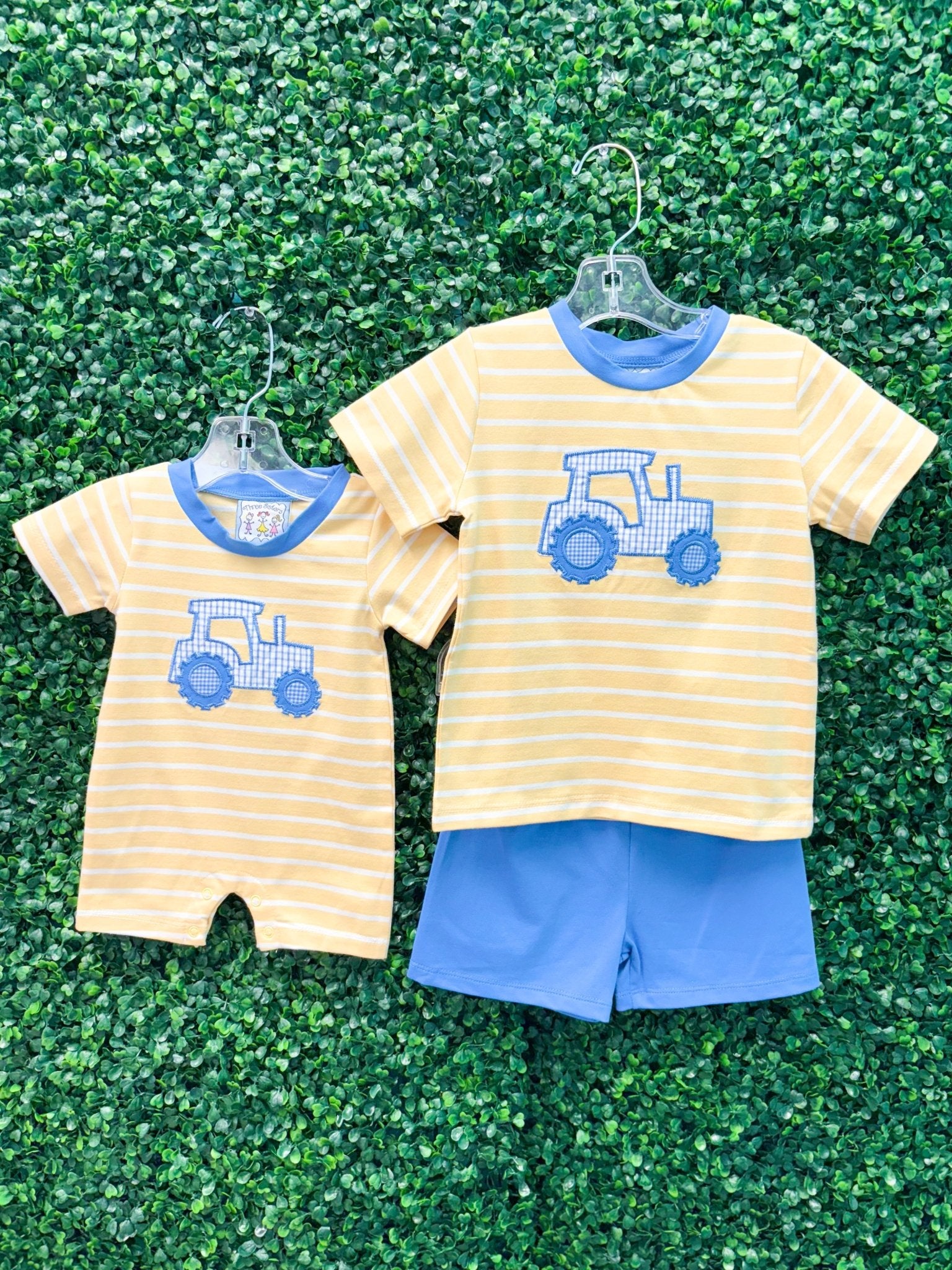 Boys Tractor Romper Boys Bubbles + Rompers Three Sisters