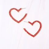 Braeden CZ Heart Earring Red Earrings Caroline Hill