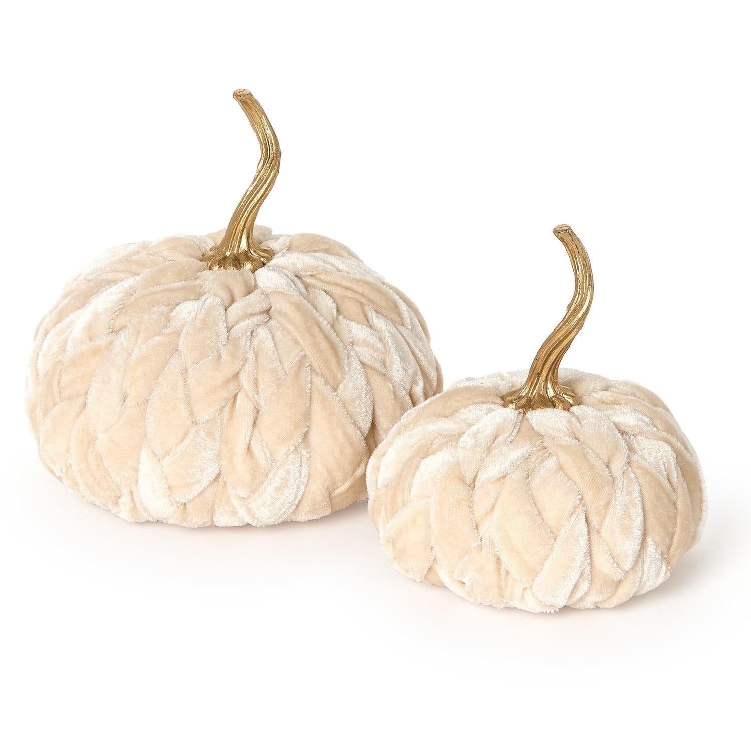 Braided Pumpkin Seasonal Two's Company Small Cream