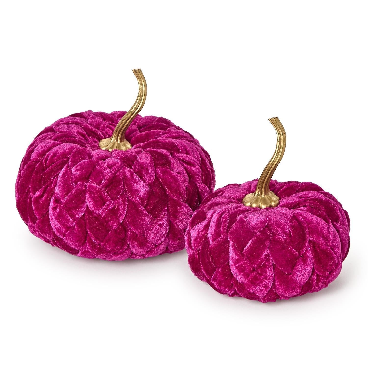 Braided Pumpkin Seasonal Two's Company Small Magenta