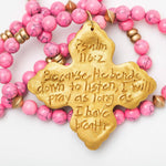 Bright Pink Jade with Lydia Cross Necklaces Hidden Truth Jewelry