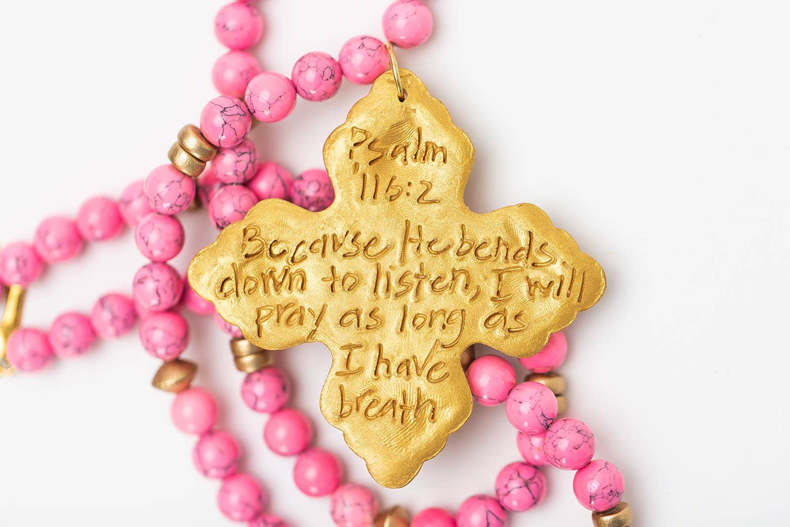 Bright Pink Jade with Lydia Cross Necklaces Hidden Truth Jewelry