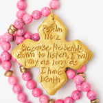 Bright Pink Jade with Lydia Cross Necklaces Hidden Truth Jewelry