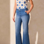 Brooke Hugging Palazzo Marine Jeans - Calypso Blue Jeans Tribal