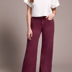 Brooke Hugging Wide Jeans - Passion Plum Pants Tribal