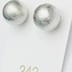 Brushed Silver Ball Stud Earrings TWO FORTY TWO