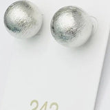 Brushed Silver Ball Stud Earrings TWO FORTY TWO