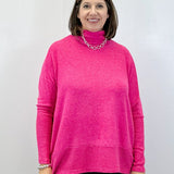 Brushed Turtleneck Sweater - Fuchsia Sweaters Zenana