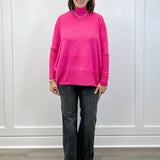 Brushed Turtleneck Sweater - Fuchsia Sweaters Zenana