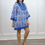 Brynn Mini Dress - Azure Royale Short Dresses Victoria Dunn Design