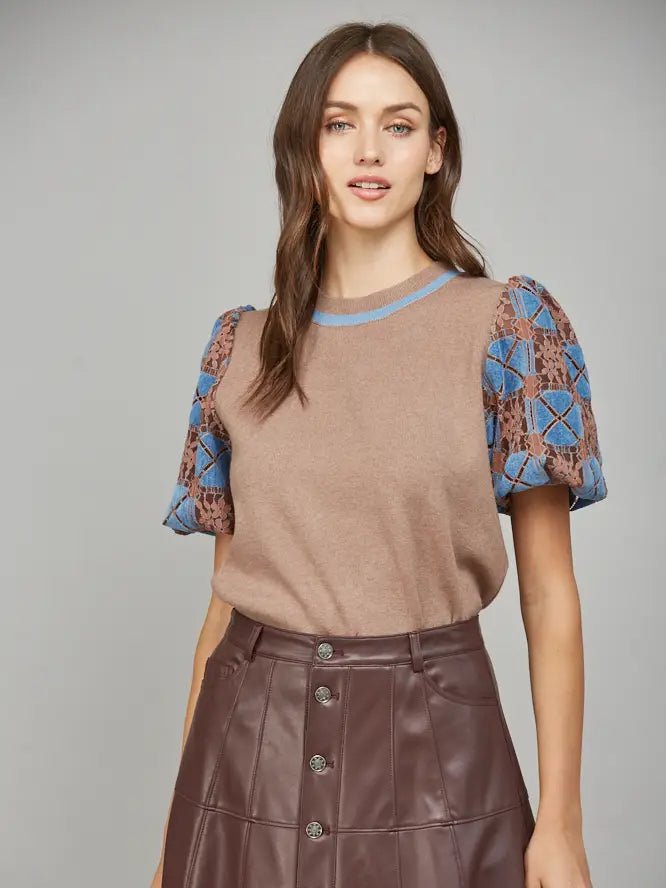 Indy Top - Lace Mocha Sweaters FATE