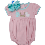 Bunnies & Baskets Bubble - Pink Girls Bubbles + Rompers Trotter Street Kids
