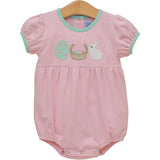 Bunnies & Baskets Bubble - Pink Girls Bubbles + Rompers Trotter Street Kids