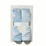 Burp Cloth Set - Blue Storks/Gingham Baby Accessories Goosies