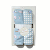 Burp Cloth Set - Blue Storks/Gingham Baby Accessories Goosies