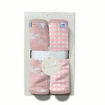 Burp Cloth Set - Pink Storks/Gingham Baby Accessories Goosies