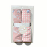 Burp Cloth Set - Pink Storks/Gingham Baby Accessories Goosies