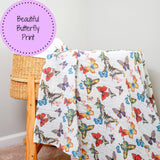Butterfly Away Baby Muslin Swaddle Blanket Baby Accessories LollyBanks