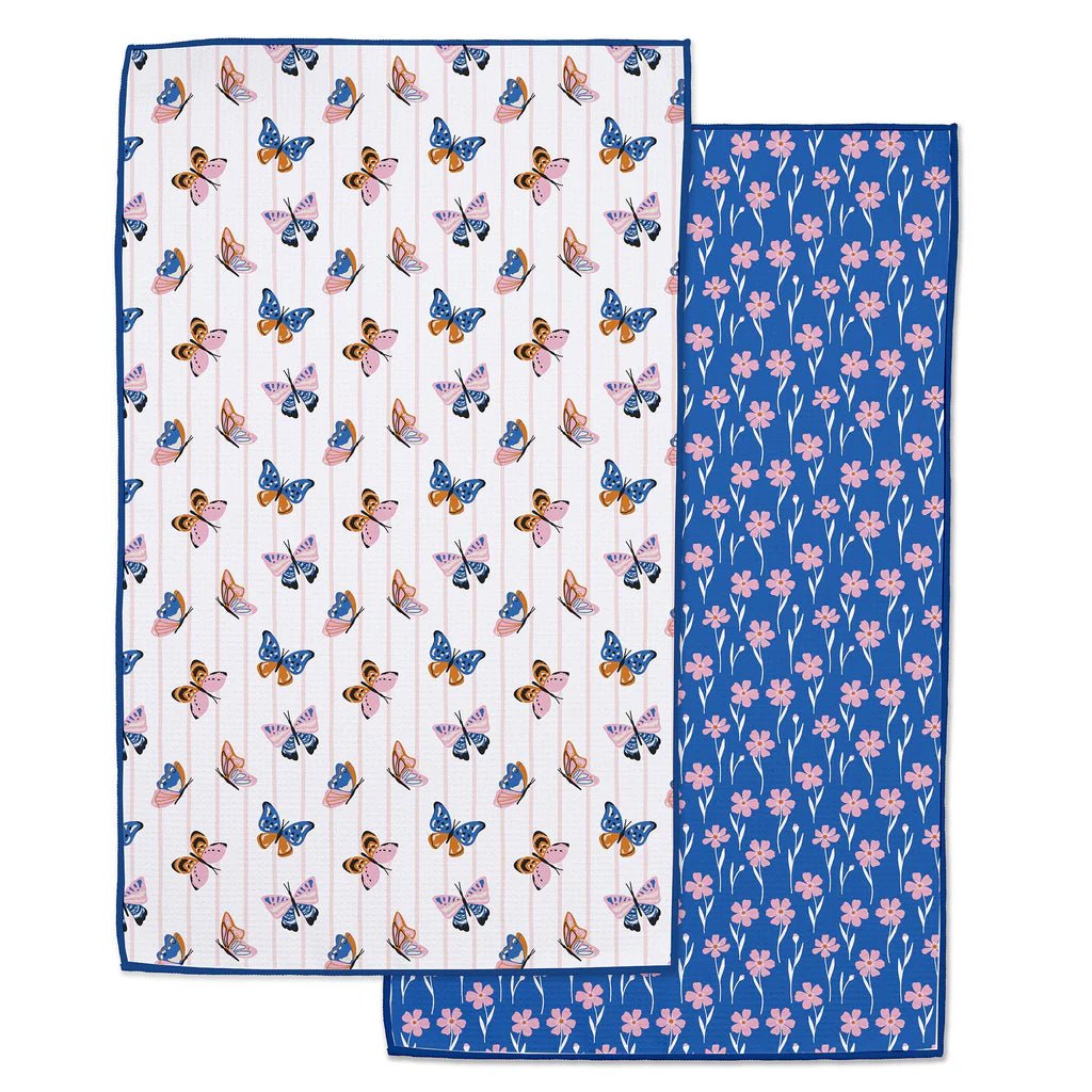 Butterfly Breeze Printed Microfiber Dishtowel Home Decor Design Imports