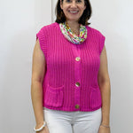 Button Down Comfy Sweater Vest - Pink Sweaters Jodifl