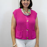 Button Down Comfy Sweater Vest - Pink Sweaters Jodifl