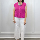 Button Down Comfy Sweater Vest - Pink Sweaters Jodifl