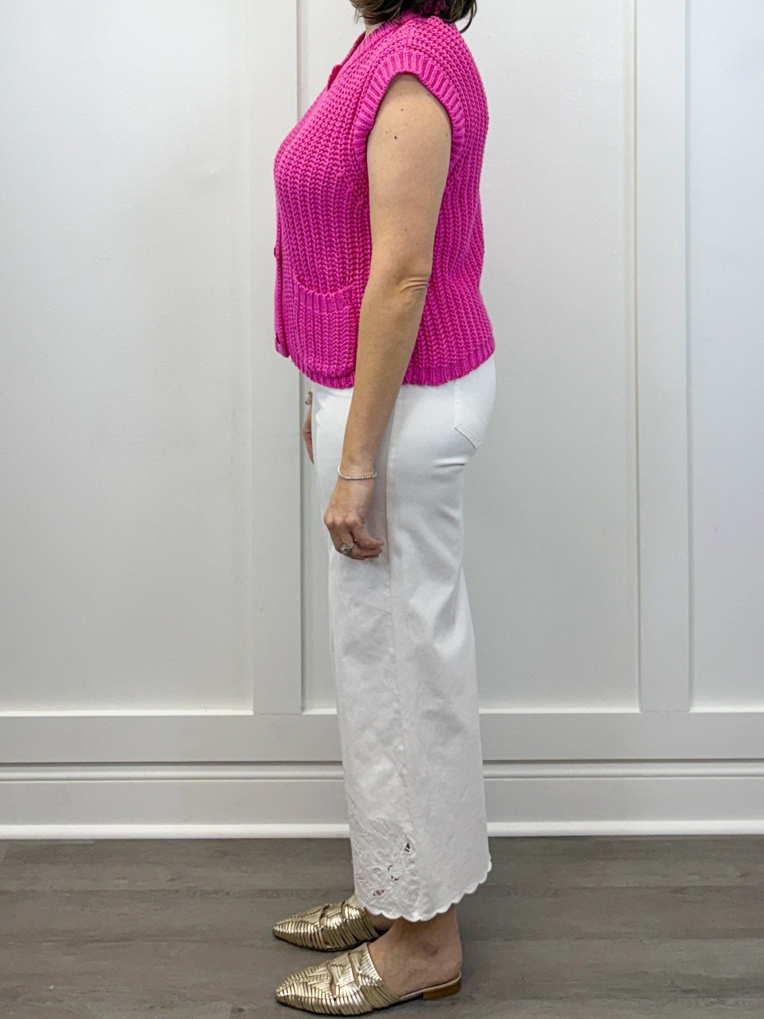 Button Down Comfy Sweater Vest - Pink Sweaters Jodifl