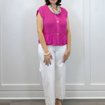 Button Down Comfy Sweater Vest - Pink Sweaters Jodifl